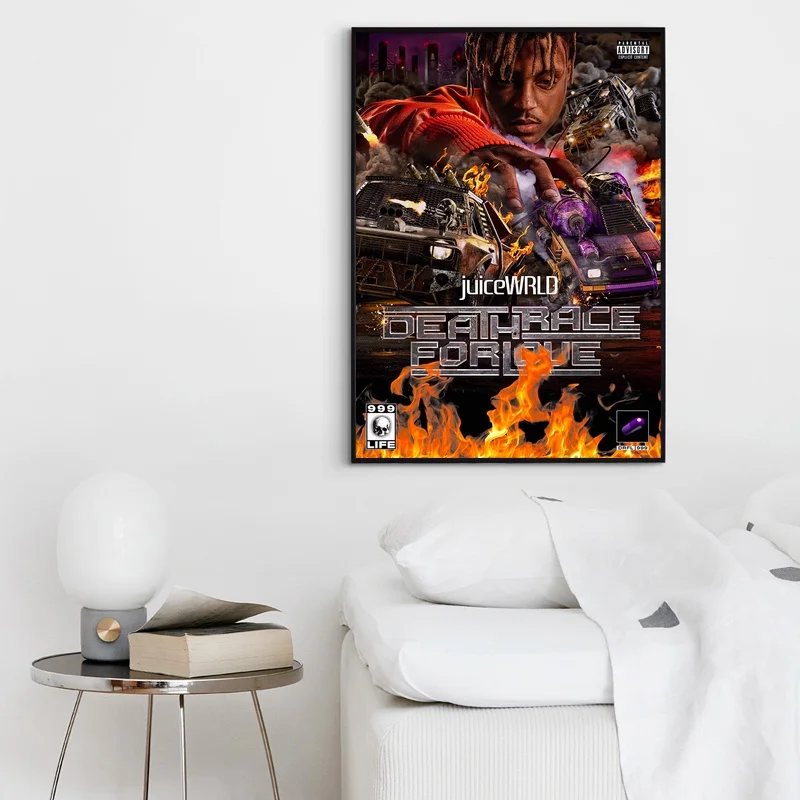 Billig Saft WRLD Death Race für Liebe Poster Album Pop Musik abdeckung Musik Star Poster Leinwand Drucke Wand Kunst Für Wohnzimmer room Home Decor