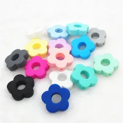 Chenkai 10pcs Silicone Flower Beads DIY Baby Shower Pacifier Dummy Teething Montessori Sensory Jewelry Making Teether Toy Beads Chenkai 10pcs Silicone Flower Beads DIY Baby Shower Pacifier Dummy Teething Montessori Sensory Jewelry Making Teether Toy Beads