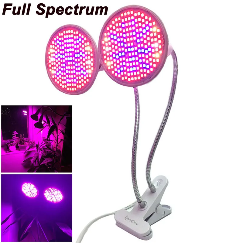 Full Spectrum Plant Grow Lamp Light E27 200 LED Bulbs Dual Head Plants Flower lights Lamps hydroponic greenhouse Indoor Lighting