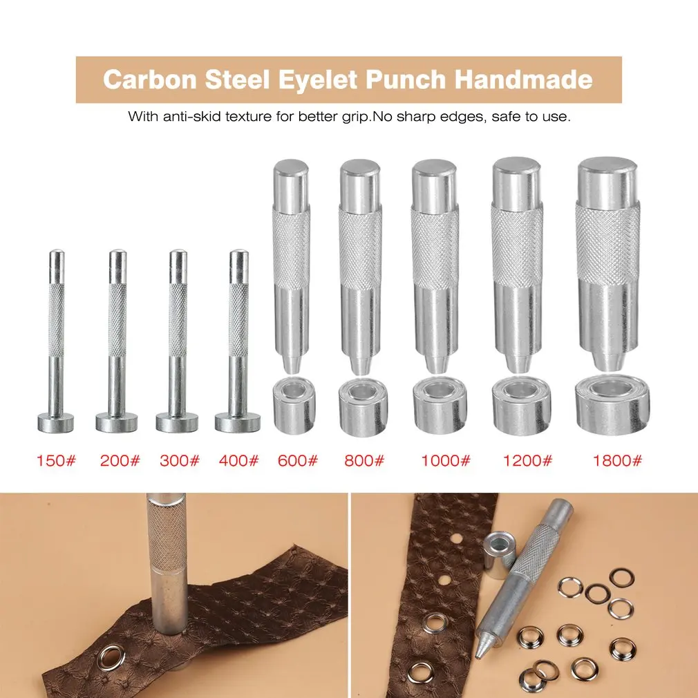

Carbon Steel Eyelet Punch Hole Cutter Set For Leather Craft Clothing Grommet Eyelet Punch Die Tool Household DIY Repairing Tool