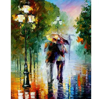 

DIY Painting By Numbers Paris Street Home Wall Art Picture For Living Room Unique Gift 40X50cm Handpainted Canvas Painting