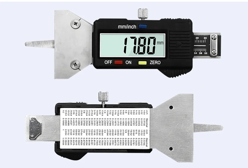 Черный цифровой измеритель Глубина рисунка протектора из нержавеющей стали 0-25 мм измерительная линейка измерительный прибор для измерения давления автомобиля