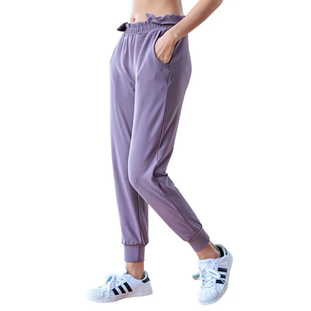 

EF8211 Loose Style Fitness Pants Yoga Women Sport Elastic Waist Quick Dry Training Jogging Trousers Female Exercise Sports Pants