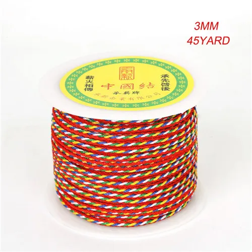 Высокое качество 0,4/1,5/2/3/4 мм многоцветный шнур китайский узел шнур веревка макраме Бисер нитки строка для самостоятельного изготовления ювелирных украшений ремесла - Цвет: 3mm