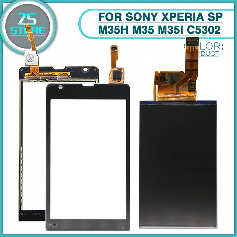 

New M35 LCD Touch Screen For Sony Xperia SP M35h M35 M35i C5302 C5303 LCD Display Touch panel Digitizer Sensor Glass Lens