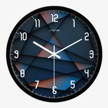 14 Inch עיגול עיצוב קצר גדול חיוג שחור מסגרת מתכת מודרני שעון קיר סלון יצירתי שעון בית תפאורה