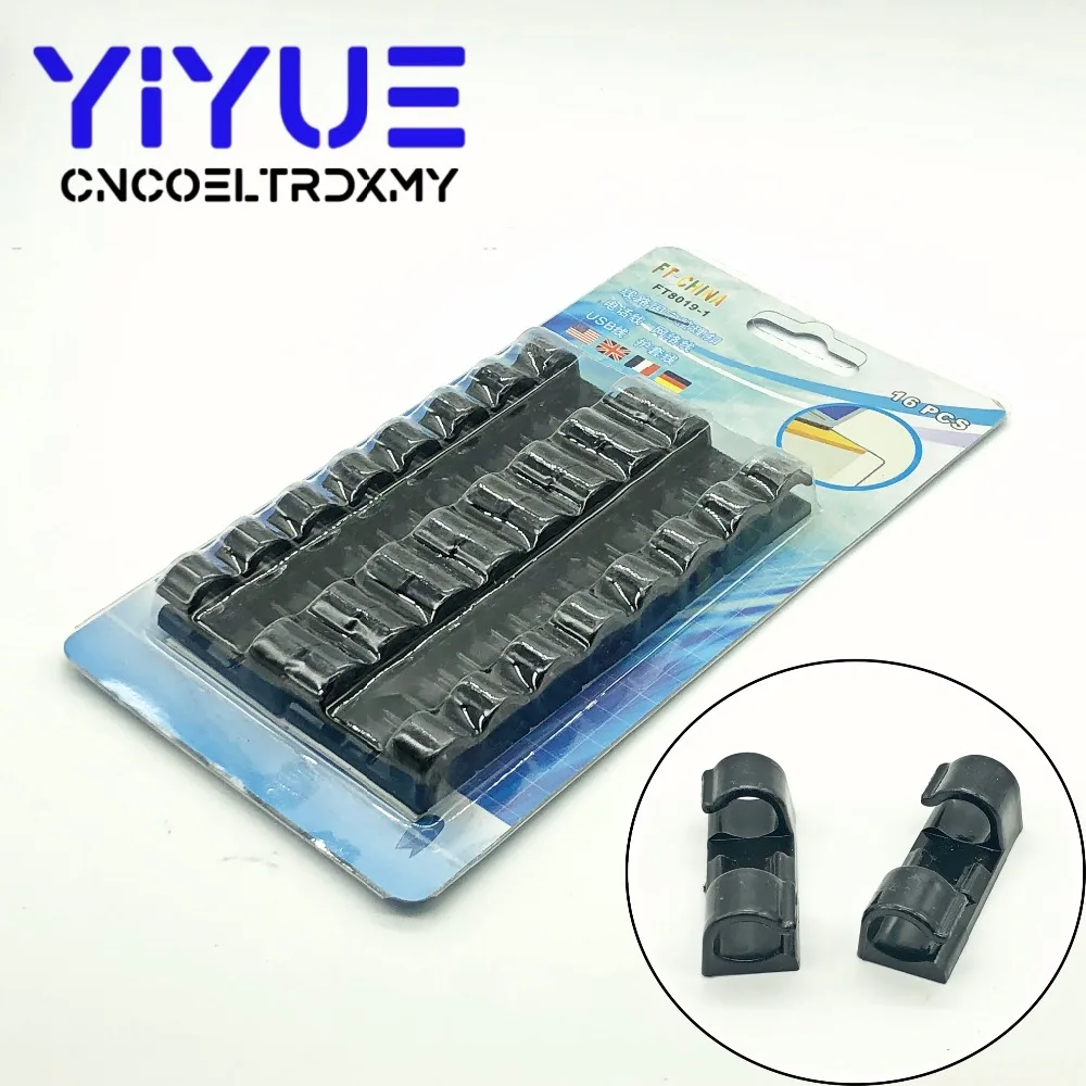 16pcspack Self-adhesive Wire Organizer Line Cable Clip Buckle Plastic Clips Ties Fixer Fastener Holder 41.51.5cm (3)