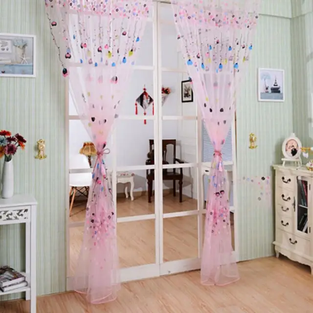 hot blue pink curtain window curtains screen balloon pattern home decor balloon curtains screens l200
