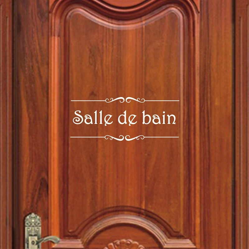 French Bathroom Toilet Door Wallpaper Mural Decals Vinyl Wall Sticker Home Decor