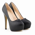 LOSLANDIFEN Platform Pumps Women Ultra Thin Heels Fashion Matt Bridal Shoes Ladies Sexy Extremely High Heels Shoes Black 817-1MA