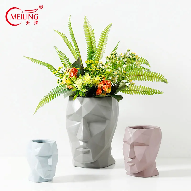 

Creative Head Resin Vase For Flowers Handmade Face Vase Filler For Wedding Decoration Modern Home Table Accessories Housewarming
