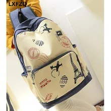 Women’s back pack Eiffel Tower backpack for adolescent junior high school students schoolbag laptop bag schoolbag for girls boy