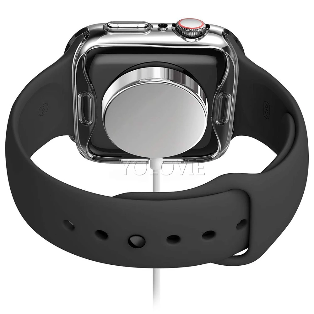 Силиконовая полная защитная крышка для экрана для Apple Watch Series 4 44 мм 40 мм ультра-тонкий мягкий ТПУ Рамка все вокруг защитный чехол