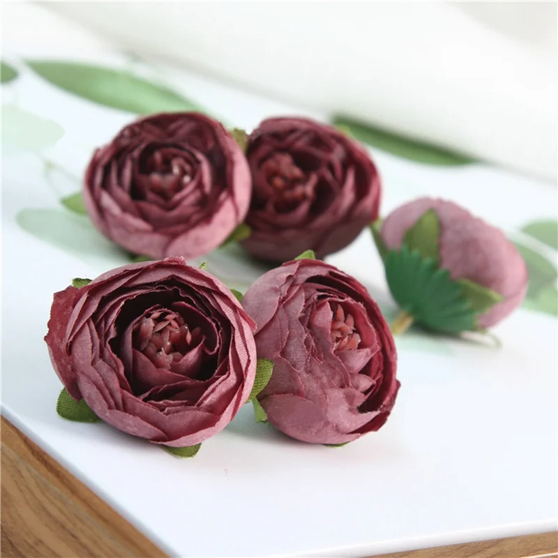 Various PurpleArtificial Silk Fake Rose Flower Heads Bulk Wedding Party Decor Hot x10
