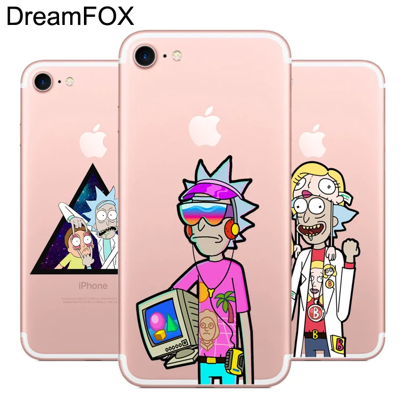 Kopen DREAMFOX L486 Rick En Morty Zachte TPU Silicone Case Cover Voor Apple iPhone XR XS Max 8X7 6 6 s Plus 5 5 s SE 5C 4 4 s