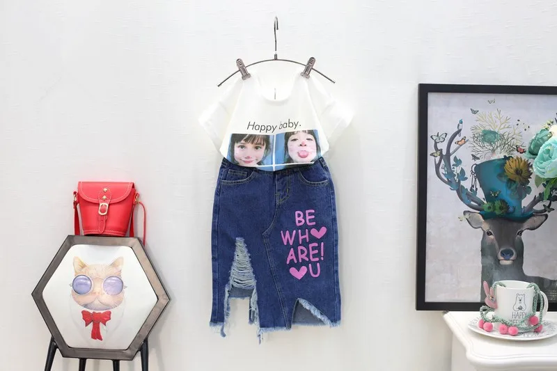 DFXD/детская юбка; коллекция года; детская одежда для девочек; джинсовая синяя юбка с надписью для маленьких девочек; сезон весна-лето; Высококачественная джинсовая юбка для малышей; От 2 до 8 лет