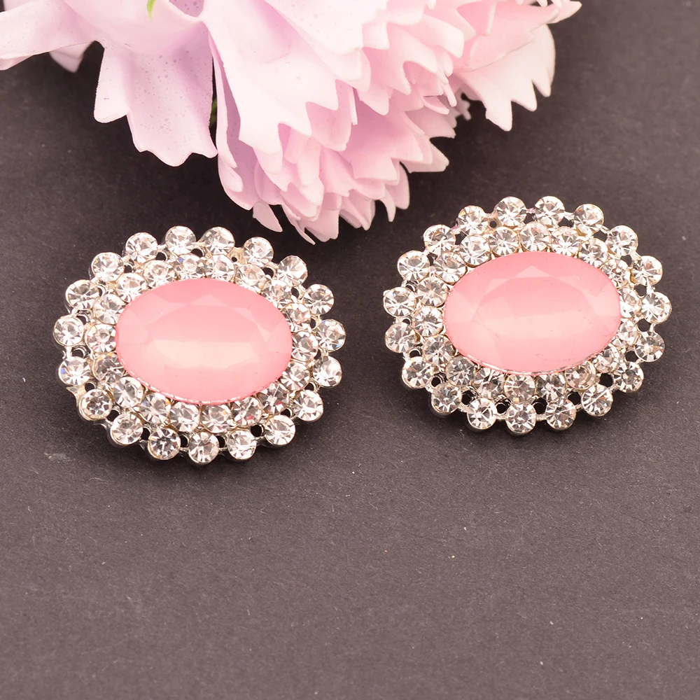 

New Arrival Rhinestone Buttons Shank Back For Craft Or Decoration 100pcs/lot 24MM Silver Color KD250