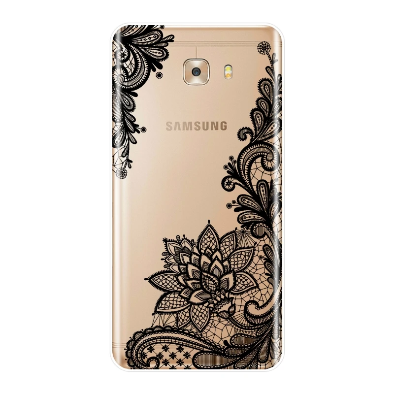 Мягкий чехол для телефона из ТПУ силиконовый Samsung Galaxy C5 C7 C8 эстетический