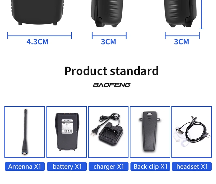 2 шт./лот BAOFENG 999S plus Walkie talkie UHF двухстороннее радио baofeng 888s UHF 400-470 МГц 16CH портативный приемопередатчик с наушником