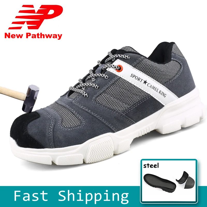 

Large Size 35-47 Comfortable Men Safety Shoes Steel Toe Breathable Lightweight Outdoor Puncture Proof Work Shoes MS178