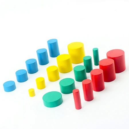 Обновленная Монтессори материалы красочные гнездо цилиндра дошкольного интеллектуального развития детские развивающие игрушки Детский подарок - Цвет: Color cylinder