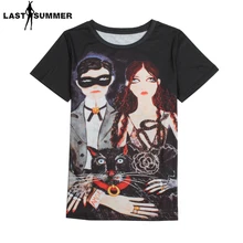 Женские модные футболки с героями мультфильмов, футболки с короткими рукавами и круглым вырезом, хлопковые модные уличные футболки для пары, Уличная Повседневная одежда