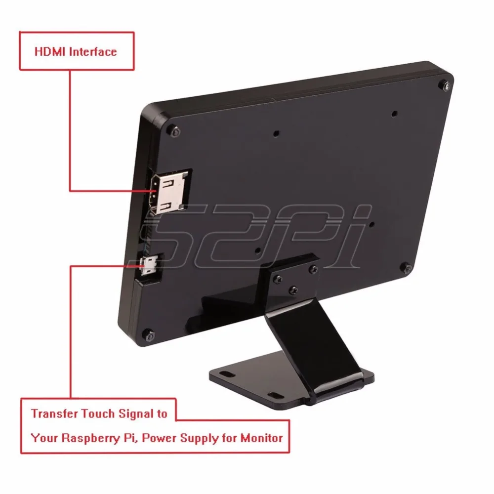 52Pi Бесплатный драйвер 5 дюймов 800*480 емкостный сенсорный экран монитор с кронштейном для Raspberry Pi/PC Windows Plug and Play