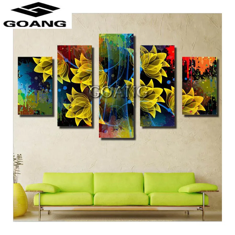 

5PCS DIY 5D Diamond Mosaic flowers Diamond Painting Cross Stitch Kits full Square Diamond Embroidery Home Decor