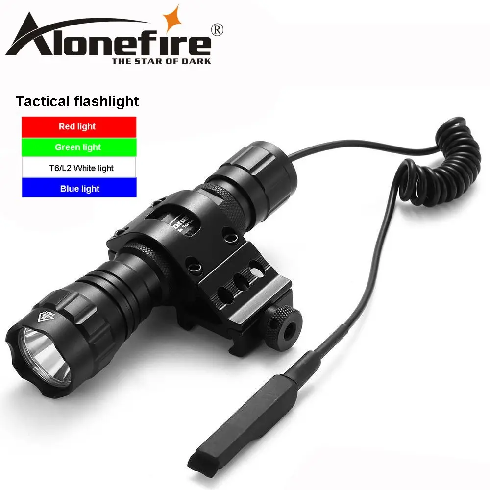 AloneFire 501Bs CREE XM-L T6 L2 светодио дный тактический фонарь 501B Факел+ Давление переключатель+ гора охотничьего ружья