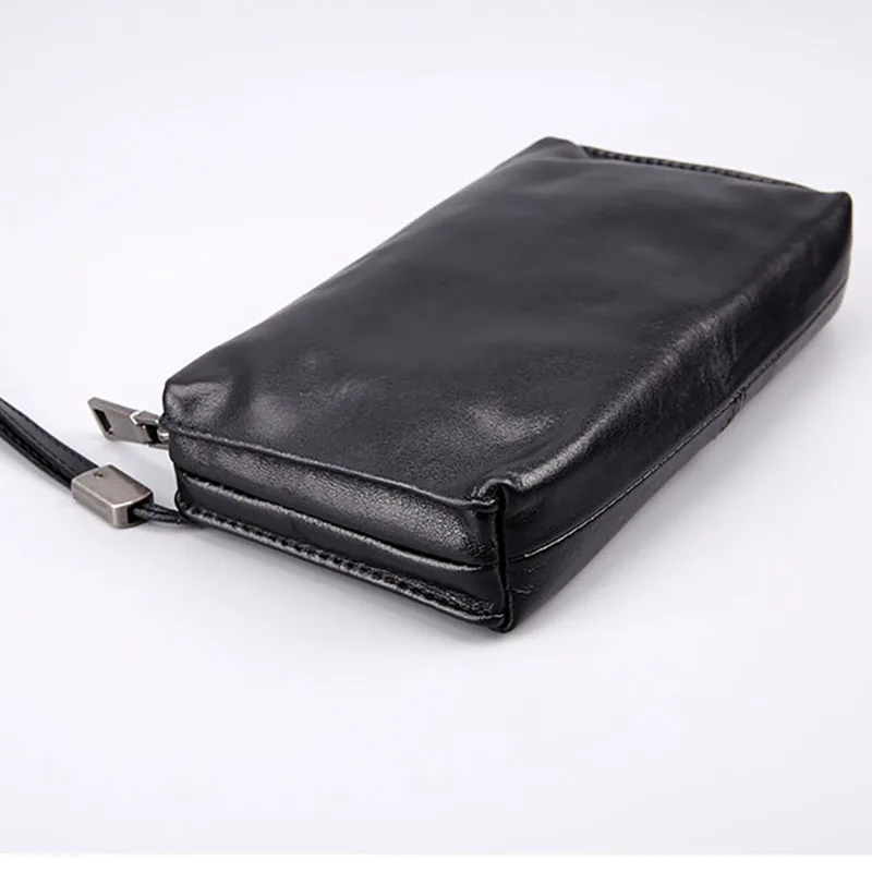AETOO Handbag men's leather soft leather retro casual long wallet men's head cowhide mobile phone bag