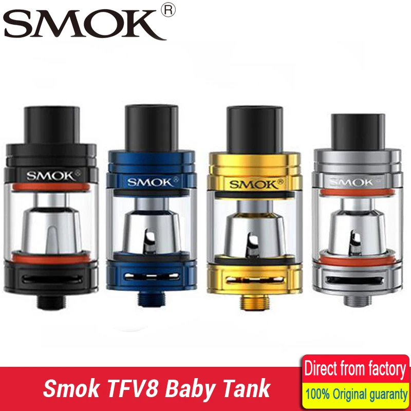 

Smok TFV8 Baby Tank 3ml Top-filling Adjustable Airflow Beast Atomizer The Baby Beast Sub Ohm TFV8 Baby Atomizer