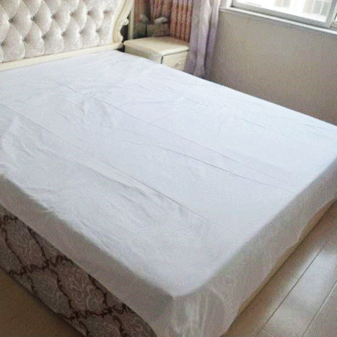 Online Nuevo 150x250 cm 100% tela de algodón blanco color sarga tejido textil hogar material hoja de cama suave acolchado tecido para Beding