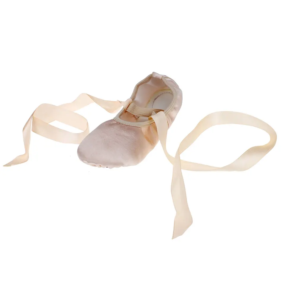 MSMAX B121 Dance Shoes Girls Ballet Latin Shoes Children Flat Dance Sneakers Practice Dancing Ballet Shoes Silk Riband Shoes