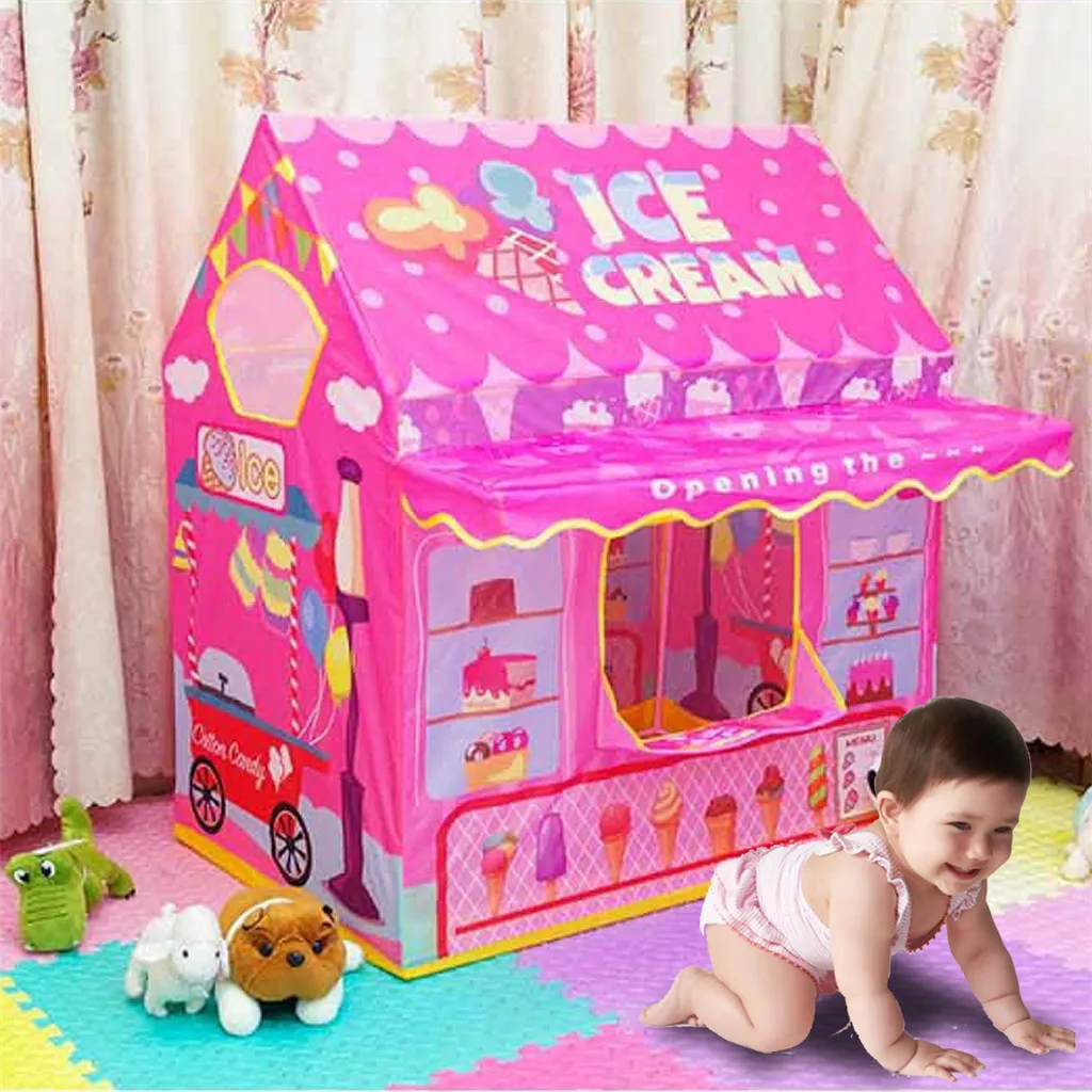 

Kid Princess Indoor Outdoor Playtents Ice Cream and Bakery Shop Play Tent Kid Tent Cute Ice Cream Bakery Tent Inspires