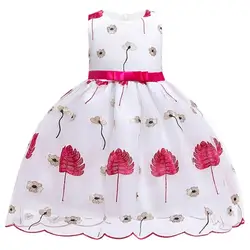 JAYLAY/платье с цветочным узором для девочек кружевное праздничное платье с вышивкой для девочек 3-10 лет, элегантное платье для невесты, одежда