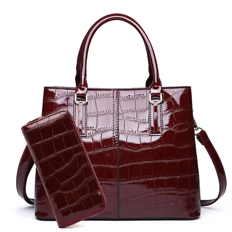 Red Patent Leather Tote Bag
