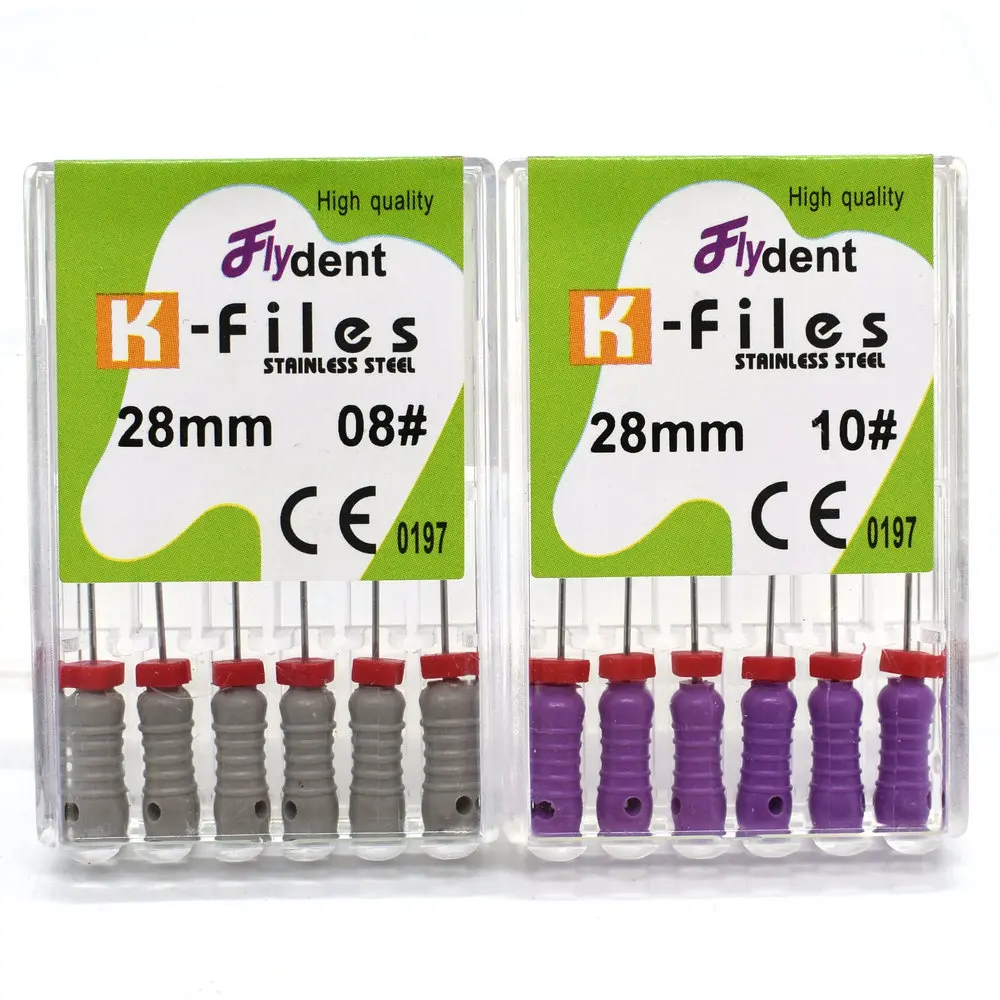 치아 미백 치과 k 파일 루트 운하 엔도 파일 치과 핸드 파일 스테인레스 스틸 k h r 파일 작은 크기치과 근관 파일