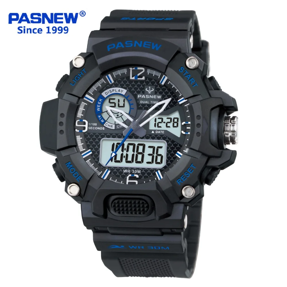

Pasnew Unique Design Large Mutifunctional Anti-mud Shockproof Waterproof Outdoor Sport Digital Wrist Watches for men PSE-468