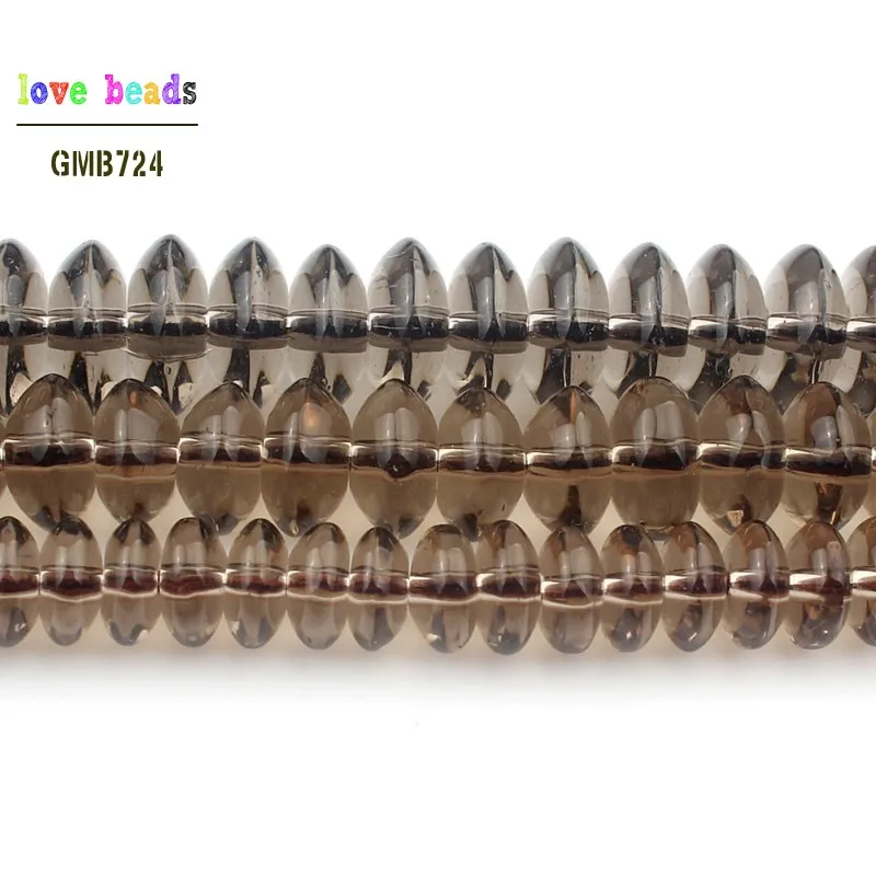 6/8/10mm Smoky Quartzs Rondelle Spacer Beads for Jewelry Making DIY Beaded Bracelet Strand 15'' Glass Beads