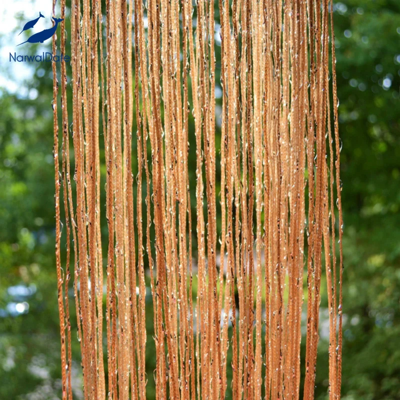 Goede NarwalDate Glitter Gordijn Zilver String Discussie Kralen Window Valance Deur Muur Decoratieve Thuis Bruiloften Viering