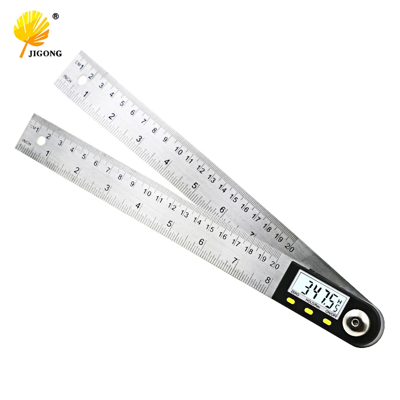 Beste JIGONG 200mm Digitale Gradenboog Inclinometer Goniometer Level Meetinstrument Elektronische Hoek Gauge Rvs Hoek Heerser