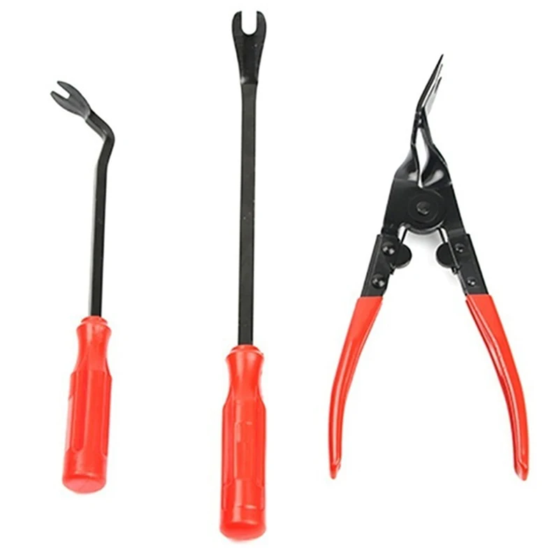 3pcs Upholstery Removal Auto Fastener Pliers Tool Steel And Nylon Auto
