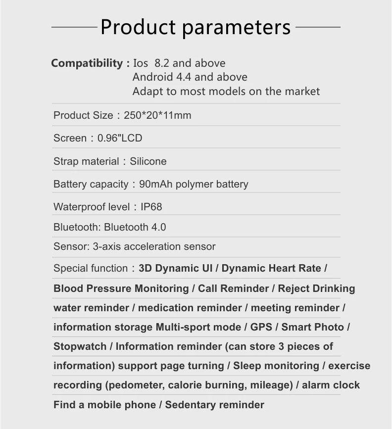 Q6S смарт-браслет IP68 Водонепроницаемый Спорт Для мужчин браслет крови Давление Цвет Экран часы Фитнес трекер калорий, шагомер