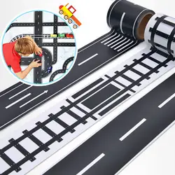 Железная дорога Васи клейкие ленты Стикеры, широкий Творческий дорожного движения клейкая лента, дорога для детей игрушечный автомобиль