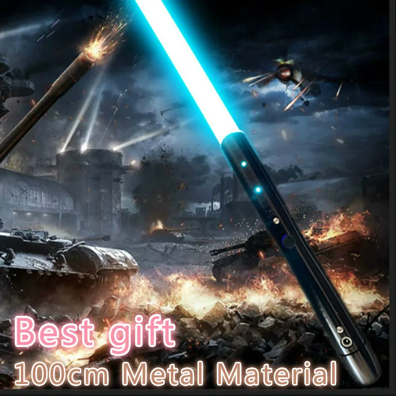

YDD 7 Color New 1Pc Cosplay Luminous Lightsaber With Light Sound Saber Alloy Skywalker Sword 100cm Toy Gift Boy Birthday Gift