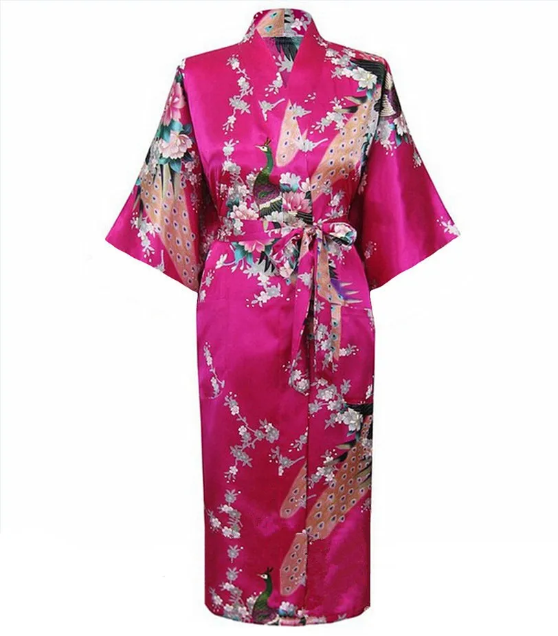 Белый Женский Искусственный шёлковый банный халат в китайском стиле Женская одежда для сна кимоно банное платье размер S M L XL XXL XXXL Mujer Pijama S0032