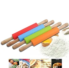 Kuke 48 cm Silikon Griff Nudelholz Antihaft-silikon Oberfläche Verlängerung Holzgriff Rolo Fondant Paste Stick Backen werkzeug