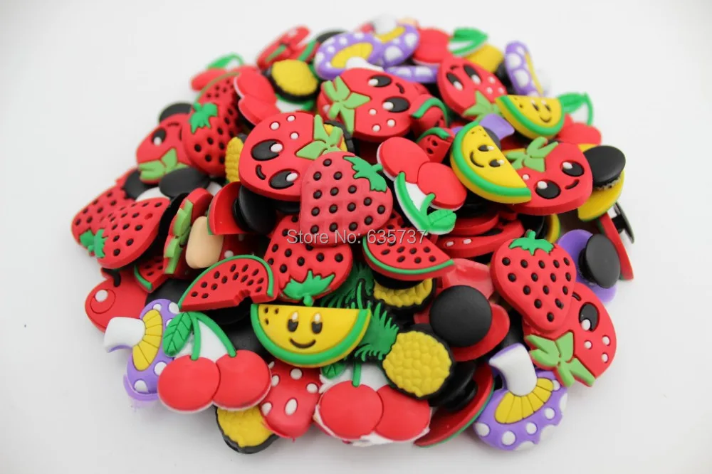 

100pcs/lot Fruit PVC shoe charms ,shoe decoration fit croc for children gift