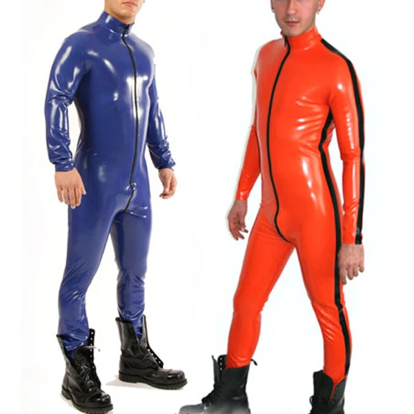 Резиновый латексный мужской костюм кошки толщиной 0 4 мм с боковой линией и