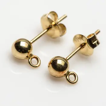 

Free Shipping 14K Solid Yellow Gold Butterfly Stud Earrings Findings